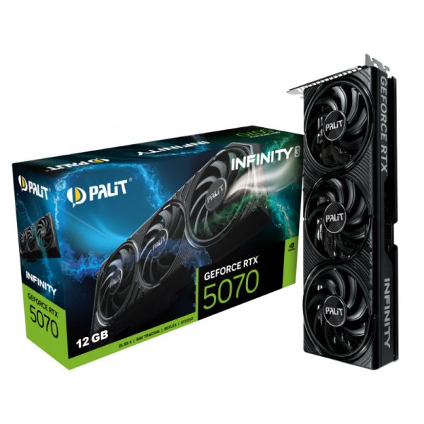 Palit Videókártya NVIDIA RTX 5070 Infinity 3 12GB GDDR7 (NE75070019K9-GB2050S)